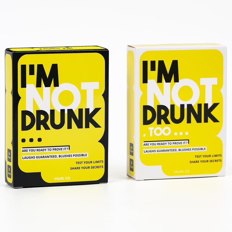 I'm Not Drunk & Too Drinking Game Set, 2 Boxes Party Drinking Game Card, Hilarious Unforgettable Drinking Card Game, Share Your Secrets, Laughs Guaranteed, Test Your Limits, Party Game Supplies