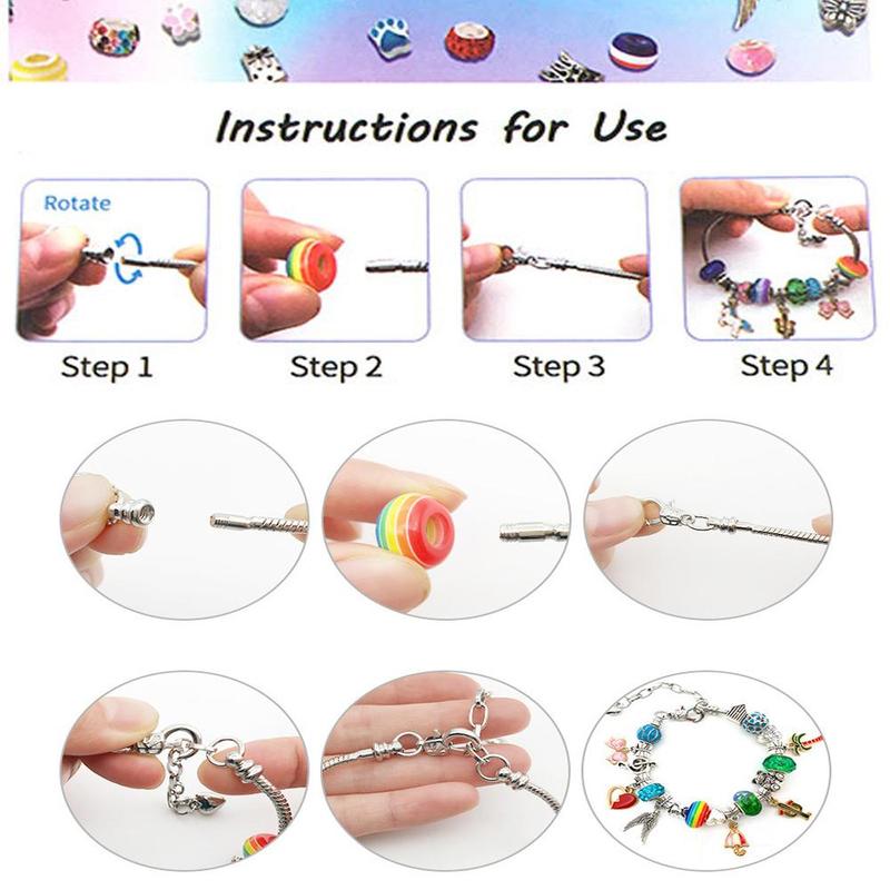 Creative DIY Handmade Crystal Bracelets, 63pcs set DIY Materials For Decoration & Jewelry Making