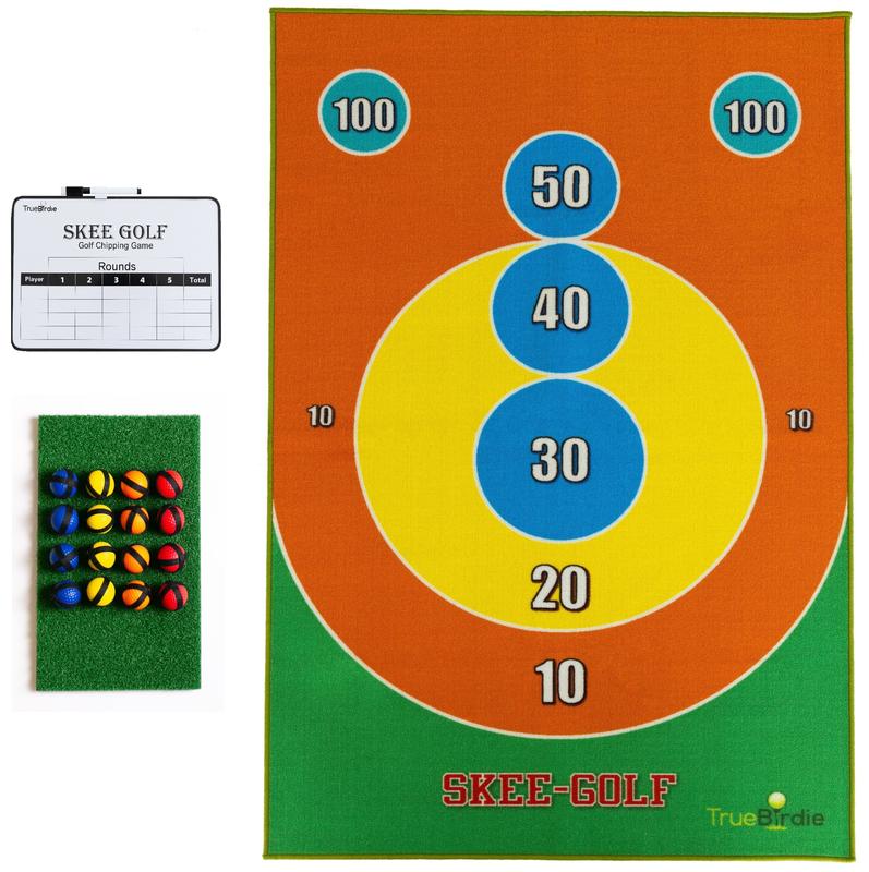 TrueBirdie Skee Golf - Golf Chipping Game with Velcro Balls, Chipping Mat and Scoreboard