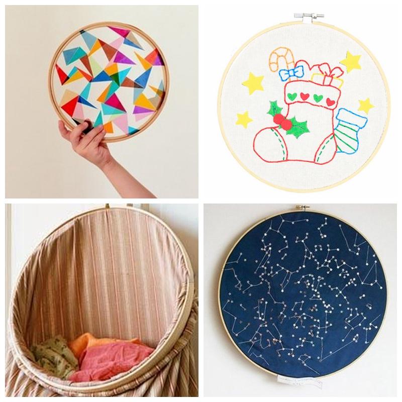 Bamboo Frame Embroidery Hoop Ring DIY Embroidery Painting Cross Stitch Kit Round Bamboo Frame Sewing Tools Home Decor