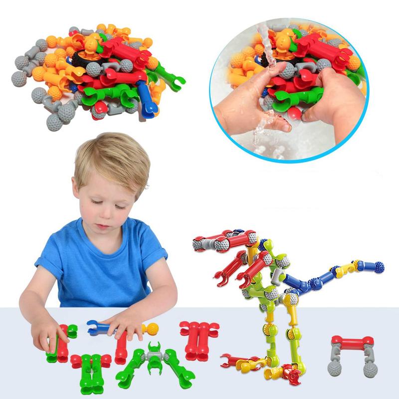 Stem Building Toys for 3 4 5 6 7 8 Year Old Boys Girls Kids,125Pieces Building Blocks Educational Learning Toys with Large Storage Box,Ideal Christmas Birthday Gifts