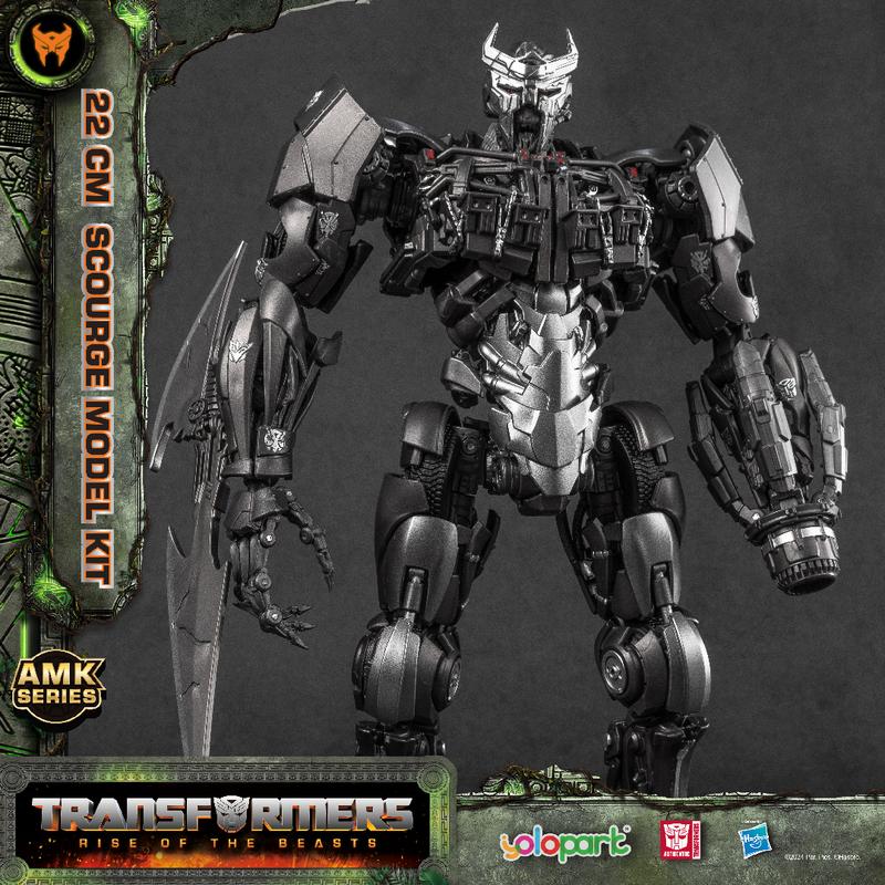 Transformers Toys: Rise of the Beasts Movie -  Optimus Prime, Bumblebee, Optimus  Primal, Scourge, Cheetor and Rhinox Action Figure - Pre-assembled Model Kit from the YOLOPARK AMK Series