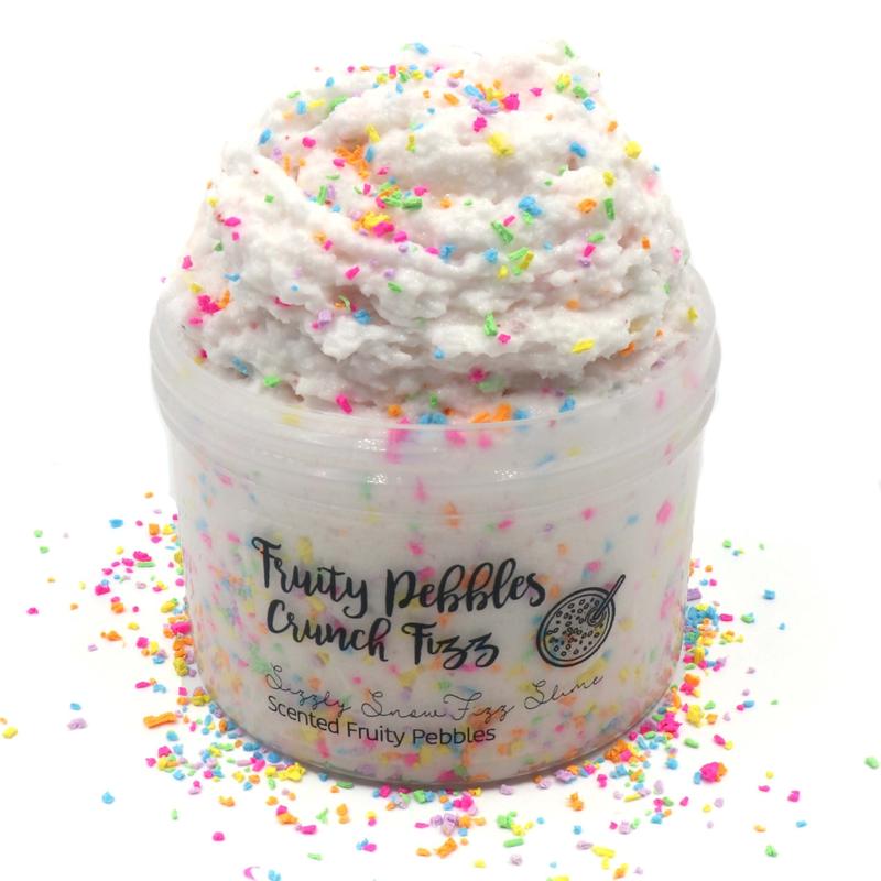 Fruity Pebbles Crunch Fizz • White Snow Fizz Slime • Fruity Pebbles Scented Slime