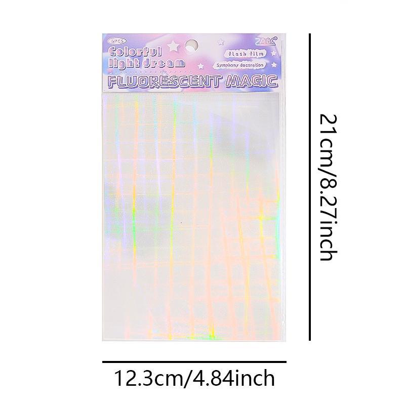 Shinny Laser Fantasy Series Sticker, 6 Counts set Waterproof PET Material Colorful Fantasy Series Sticker, DIY Decoration for Scrapbook, Phone Case, Water Cup