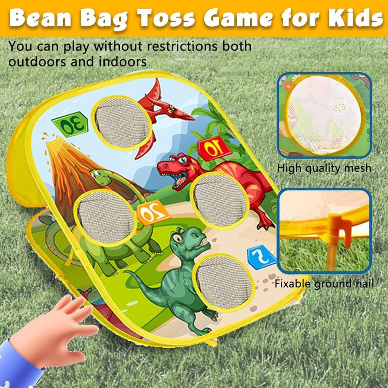 Bean Bag Toss Game-Toss Game Kit for ,Cornhole Board,Sandbag Throwing,Dart Board and Tic Tac Toe,Indoor Outdoor Throwing Games for Family Activity,Gifts for Age 3+ Years Old Girls Boys Toddlers