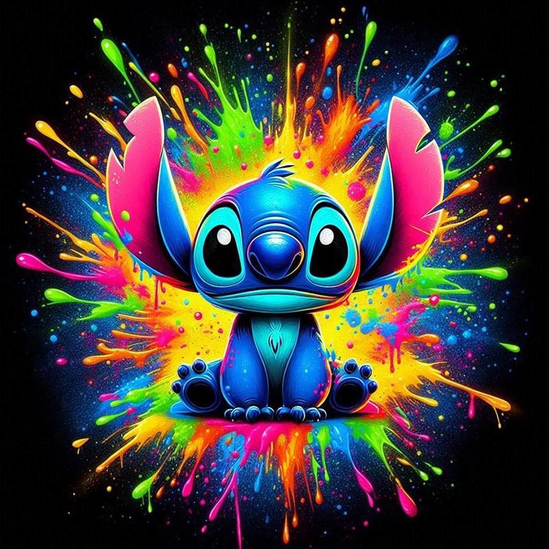 Cartoon Stitch Pattern DIY Diamond Arts Colorful Painting Kit without Frame, DIY 5D Diamond Arts Colorful Painting Kit, Wall Art Decor for Home