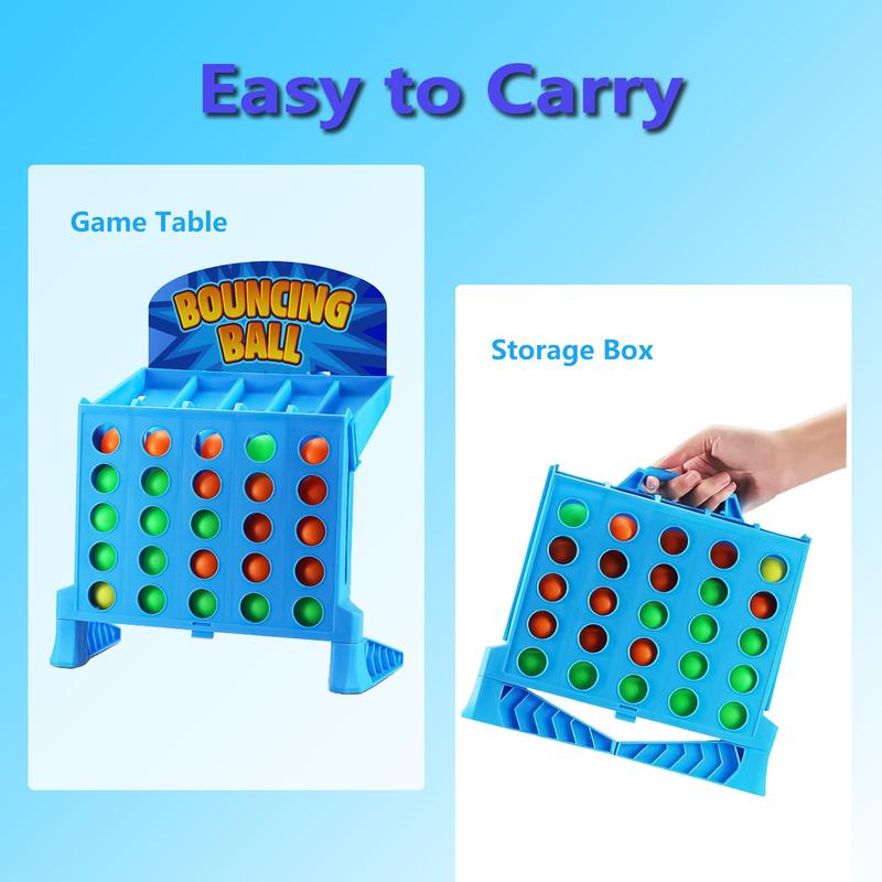 Connect 4, Connect 4 Game, Bounce Off Party Game Jumping Ball Tabletop Game, 4 In A Row Parent-Child Interaction Board Game Educational Toy For Family Travel Outdoor