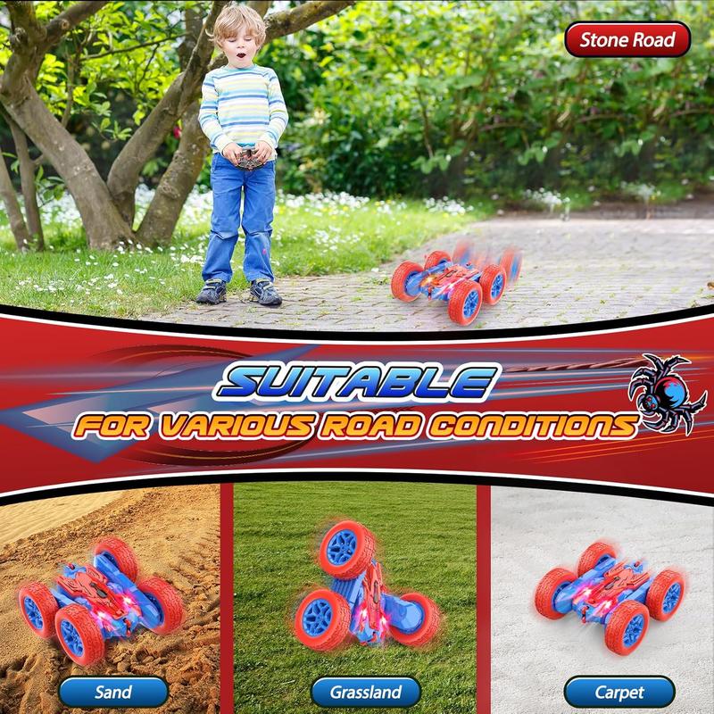 Spider RC Cars Toys for Boys Ages 3-8 Kids Remote Control Stunt Car Toy for 4 5 6 7 8 9 10 Year Old Boy Girl Christmas Birthday Gifts 360 Flip 4WD Car for Boys Age 4-6 5-7 Toddler Gift