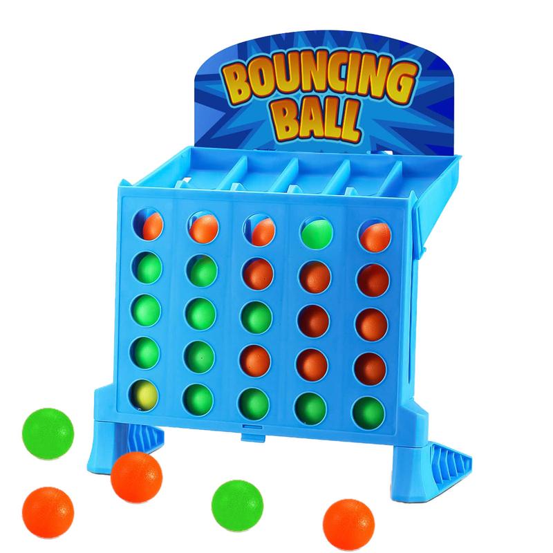 Connect 4, Connect 4 Game, Bounce Off Party Game Jumping Ball Tabletop Game, 4 In A Row Parent-Child Interaction Board Game Educational Toy For Family Travel Outdoor