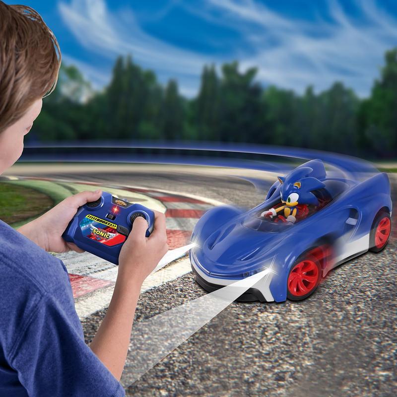 NKOK Team Sonic Racing 2.4GHz Radio Control Toy Car with Turbo Boost - Sonic The Hedgehog 601, Features Working Lights, Adjustable Front Wheel Alignment, Super Fun and Easy, Ages 6 and up