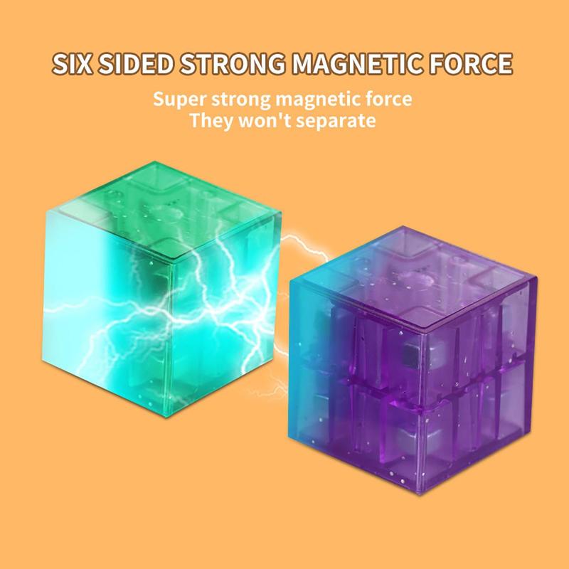 Transparent Magnetic Building Blocks, Colorful Magnetic Stacking Blocks, Early Education STEM Sensory Montessori Toy, Gift for Kids