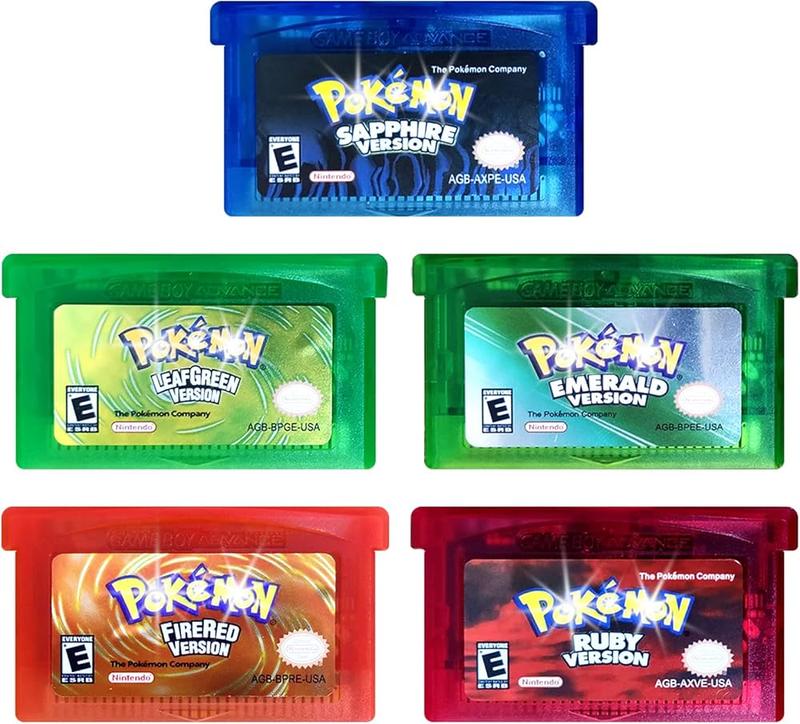 Popular Pokemen GBA Games (Emerald, Leaf, Ruby, Sapphire, Fire)