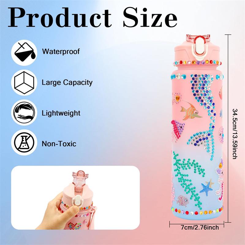 Gifts for Girls, Decorate Your Own Water Bottle Kits for Girls, Birthday Gifts for Girls, Mermaid Water Bottle for Girls, Fun Arts and Crafts Gifts Toys for Girls Christmas