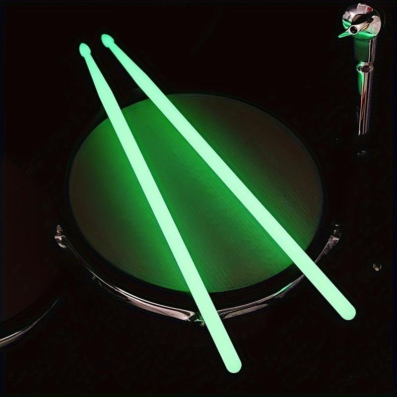 Luminous Drum Sticks, 1 Pair Classic Water Drop Tip Nylon Glowing Drum Sticks, Ideal Accessories for Beginners Stage Performers