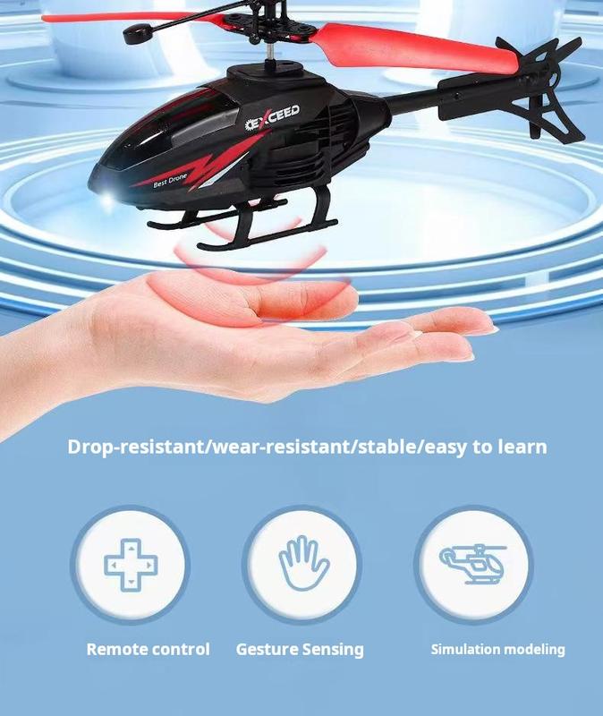 LED - lit Outdoor Mini Helicopter, Infrared - sensed, Flashing, Remote - controlled, Crash - resistant Hovering Sensing Aircraft, USB - rechargeable Toy