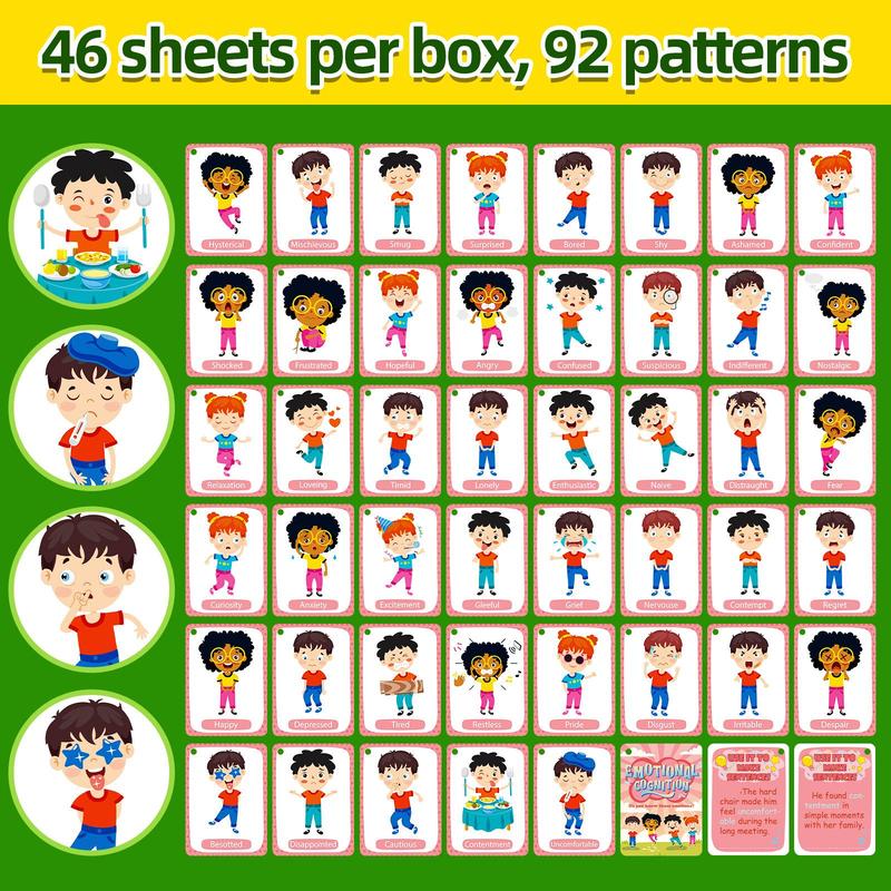 46pcs set Sentences Flash Cards, Learning Sentences Flash Cards for Boys & Girls, Speech Development Toys