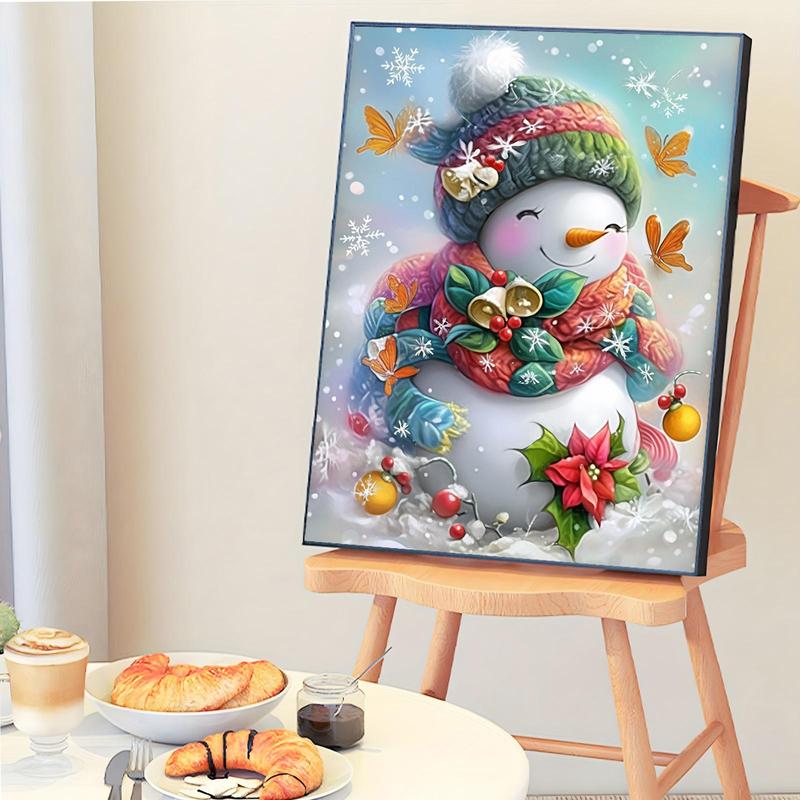 Snowman Pattern DIY Painting By Numbers Kit, 1 Set DIY Paint By Numbers Kit without Frame, DIY Wall Art Painting for Home Bedroom Living Room