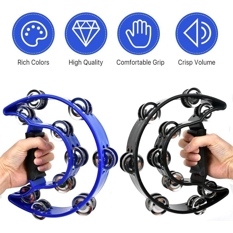 Double-layer Tambourine, 1 Count Musical Instrument Toy, Hand Bell Ring Rattle Toy, Music Gift for Karaoke Dance Party, Orff Musical Instrument