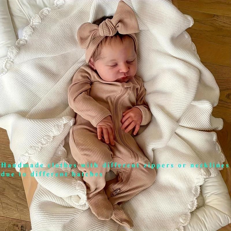 50cm 20inch 3D high color cotton body reborn doll sleeping with eyes closed，firstsellers