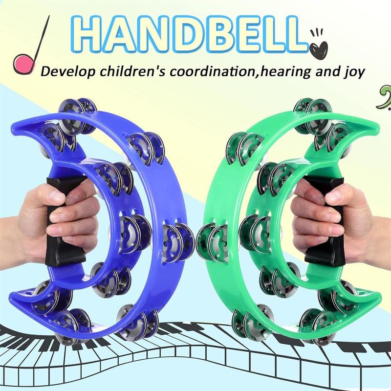 Double-layer Tambourine, 1 Count Musical Instrument Toy, Hand Bell Ring Rattle Toy, Music Gift for Karaoke Dance Party, Orff Musical Instrument