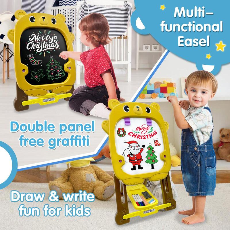 [Live Only] Easel Board for Kids with Chalk Board and Dry Erase Easel, Easel for Ages 3-8, Educational and Popular Gift Toys for Girls and Boys