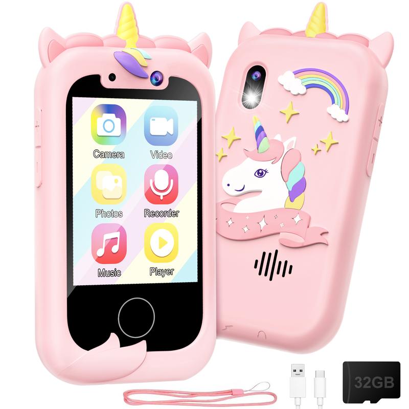 Kids Smart Phone Girls Toy: Christmas Birthday Gifts for Girls Age 3-10 - Working Real Play Cell Phone - Toddler Toy Learning Phone (Pink)