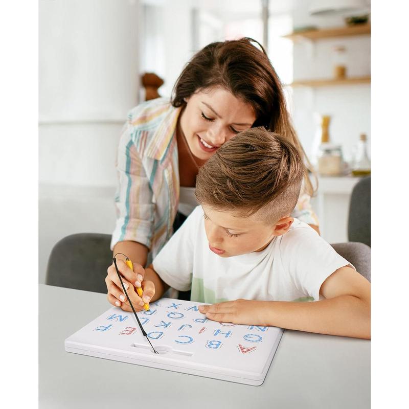 Double Sided Magnetic Letter Board - 2 in 1 Alphabet Magnets Tracing Board  ABC Letters Uppercase & Lowercase Practicing Learning Toys