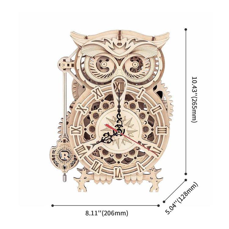 ROKR 3D Wooden Puzzle for Adults Owl Clock Model Kit Desk Clock Home Decor Unique Gift for Kids on Birthday Christmas Day