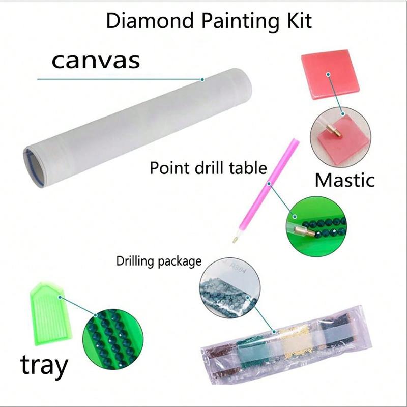 5D DIY Diamond Arts Colorful Painting Kit, Cartoon Mermaid Pattern Diamond Arts Crafts without Frame, Handmade Diamond Art Pictures for Home Decor