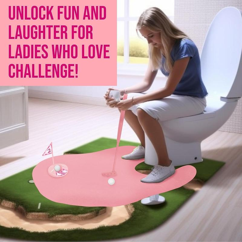 Fairly Odd Brands Potty Putter Toilet Time Golf Game | Practice Your Putting | Pink