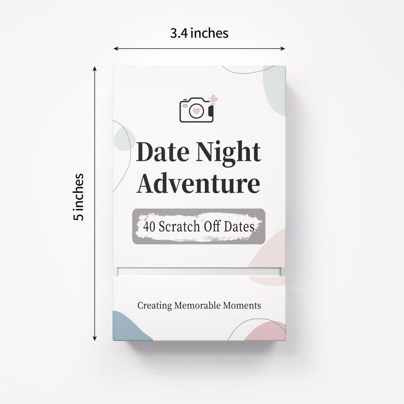 40 Date Ideas Card Games for Couples Date Night - Unique Date Deck Scratch Off Cards, Gifts for Boyfriend - Romantic Newlywed and Wedding Anniversary Couples Gifts for Him and Her