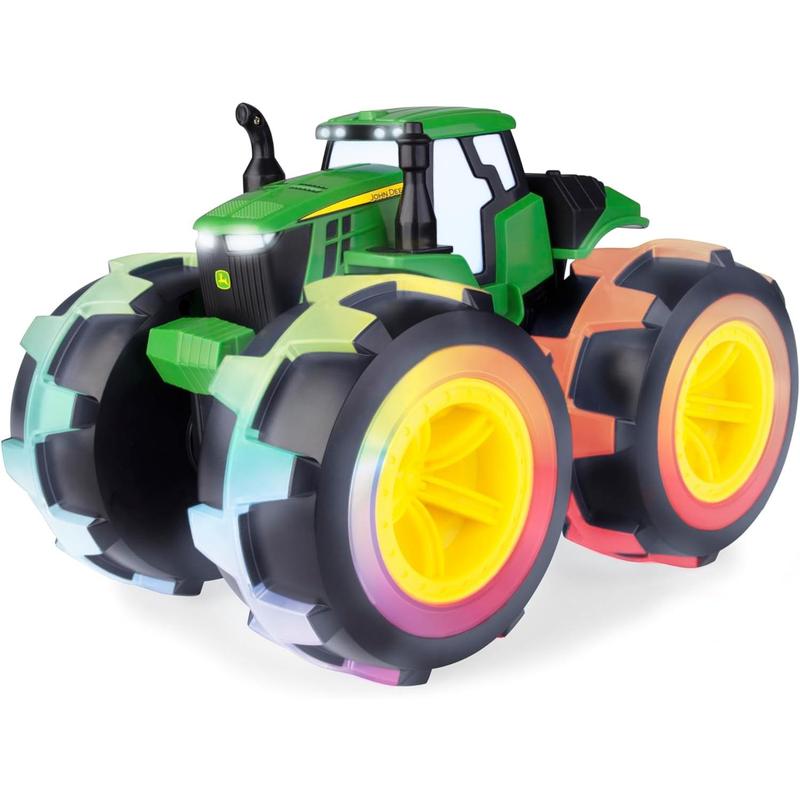 John Deere Tractor - Monster Treads Lightning Wheels - Motion Activated Light Up Monster Truck Toy - John Deere Toys - Frustration Free Packaging - Kids Outdoor Toys Ages 3 Years and Up