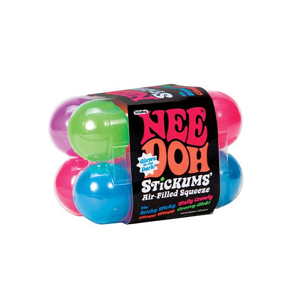 Schylling NeeDoh Stickums - 12 Pack Glow in the Dark Sticky NeeDoh Globs for Age 3+