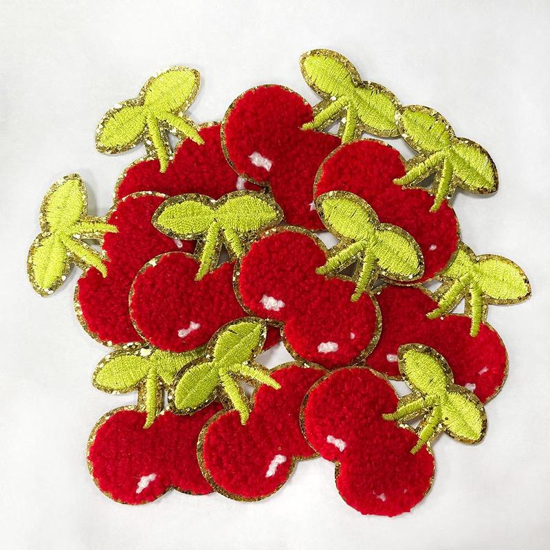 Cherry Pattern Embroidery Patch, Cute Fruit Cherry Embroidery Stitch, DIY Embroidery Supplies for Clothes, Bag, Hat, Scarf, Jacket