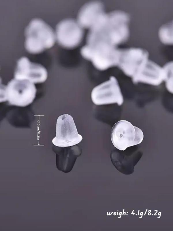 Clear Silicone Ear Plugs, Summer Ear Safety Back Plugs, DIY Jewelry Making Supplies for Bracelet Necklace Pendant