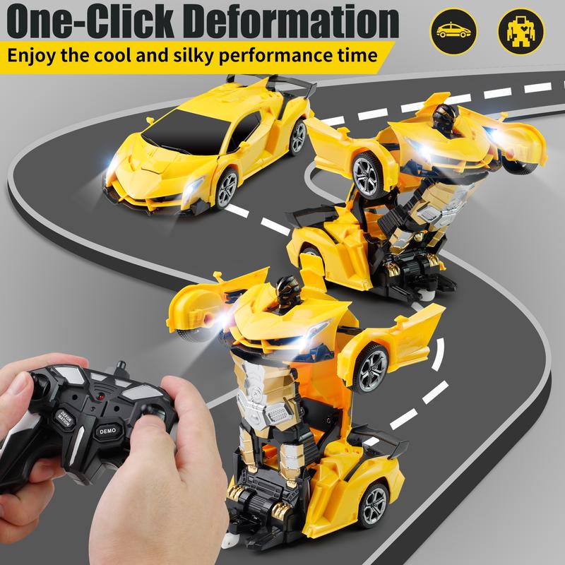 Transforming Robot Car, 1:18 Remote Control Super Car with One-Button Deformation & 360° Drifting – Perfect Gift for Boys & Girls