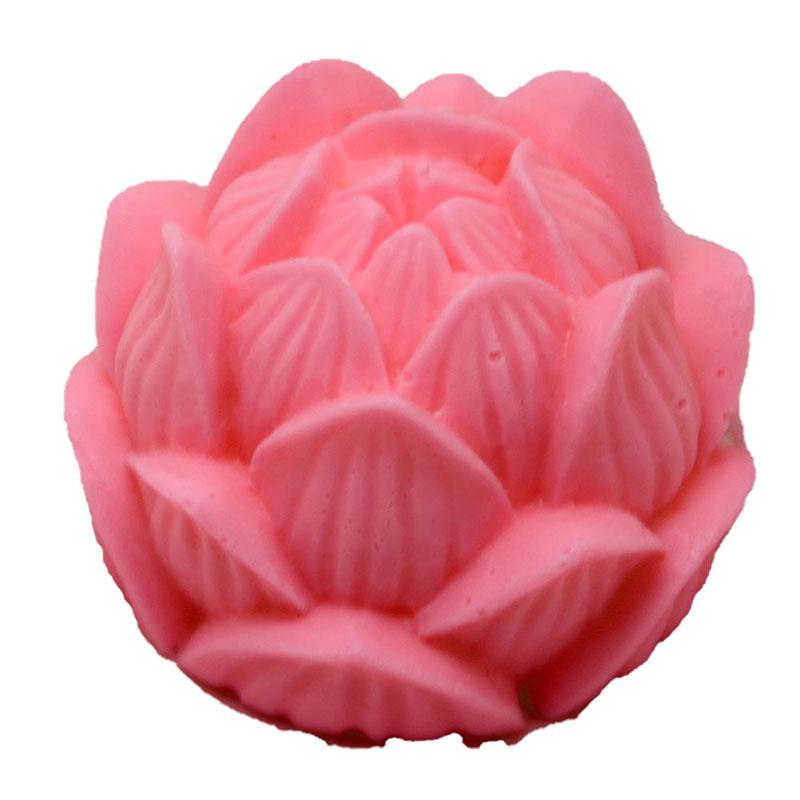 Aromatherapy Candle Silicone Mold 3D Lotus Flower Shape Soap Silicone Mould DIY